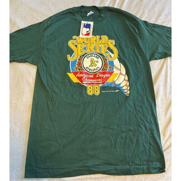 Oakland A’s Size XL Athletics Vintage 1988 World Series Trench T-Shirt New Men